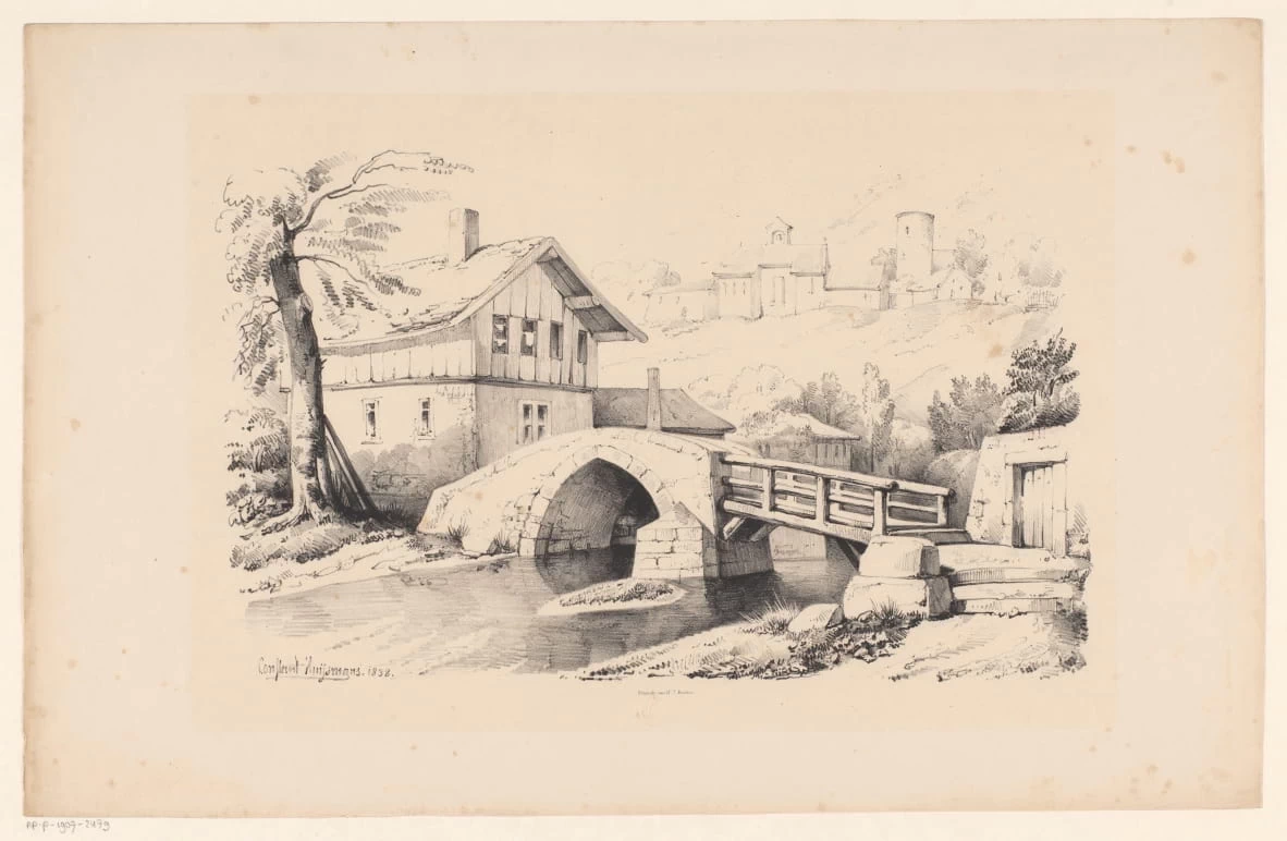 Ponte e casa in un paesaggio collinare - Rijks Museum, Amsterdam